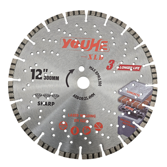 12" 300*25.4MM Laser Welded Diamond General Purpose Saw Blade with Holes