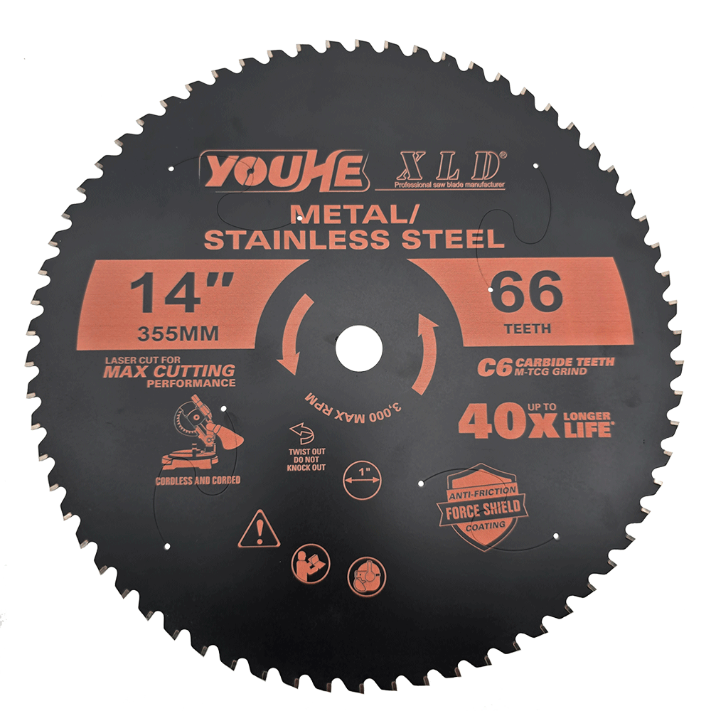 14" 355MM*66T TCT Teflon Coating Metal Cutting Saw Blade
