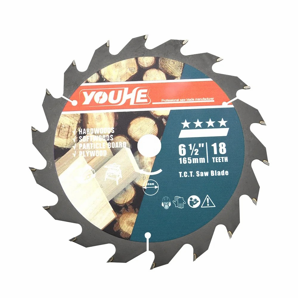 6-1/2" 165MM*18T TCT Wood Cutting Saw Blade