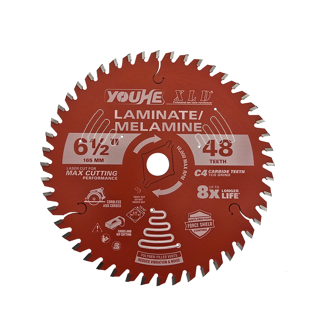 6-1/2" 165MM*48T TCT Teflon Coating Wood Cutting Saw Blade