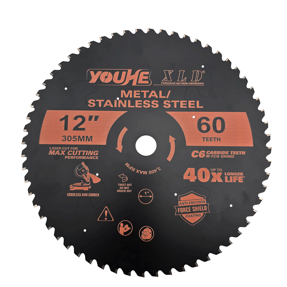 12" 305MM*60T TCT Teflon Coating Metal Cutting Saw Blade