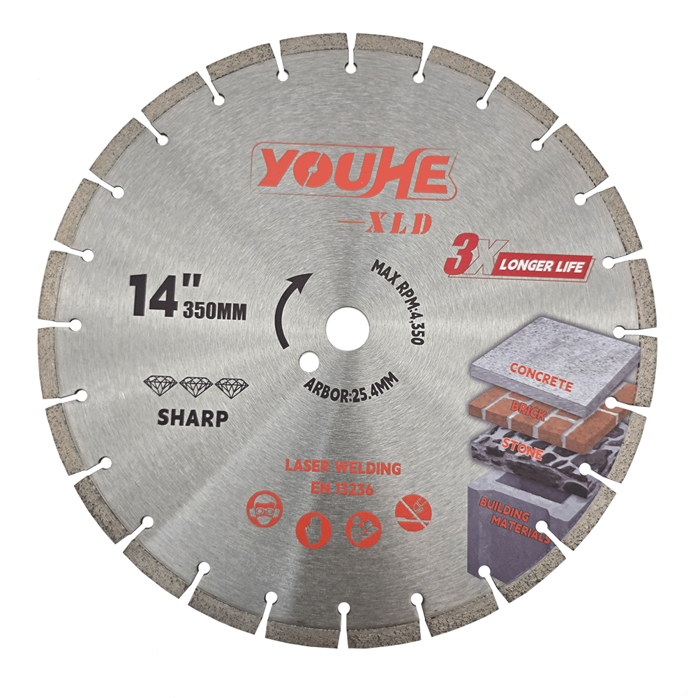 14" 350*25.4MM Laser Welded Diamond General Purpose Holes Saw Blade