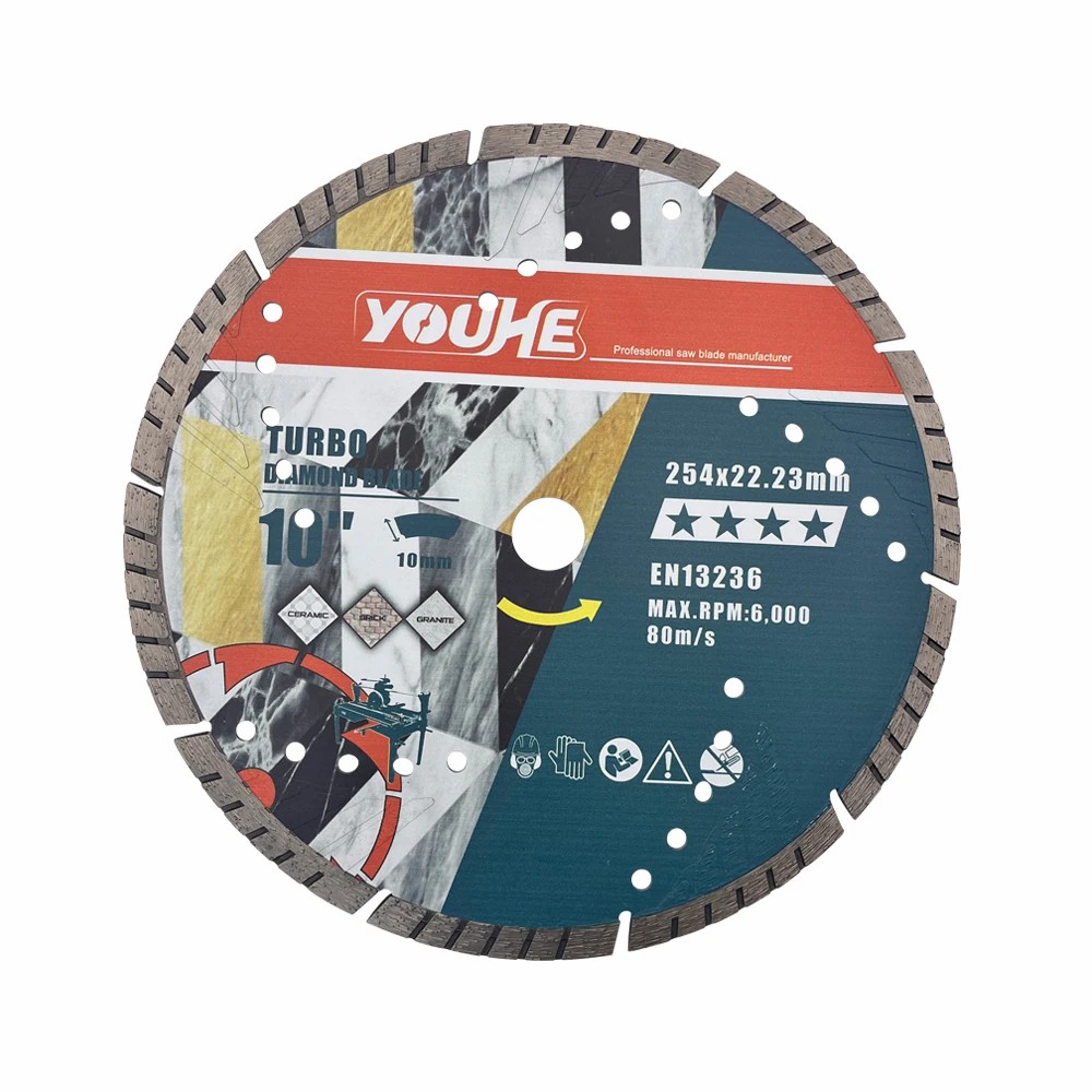 9" 230*25.4MM Hot-pressed Diamond Turbo Saw Blade With Triangle Protected Segments