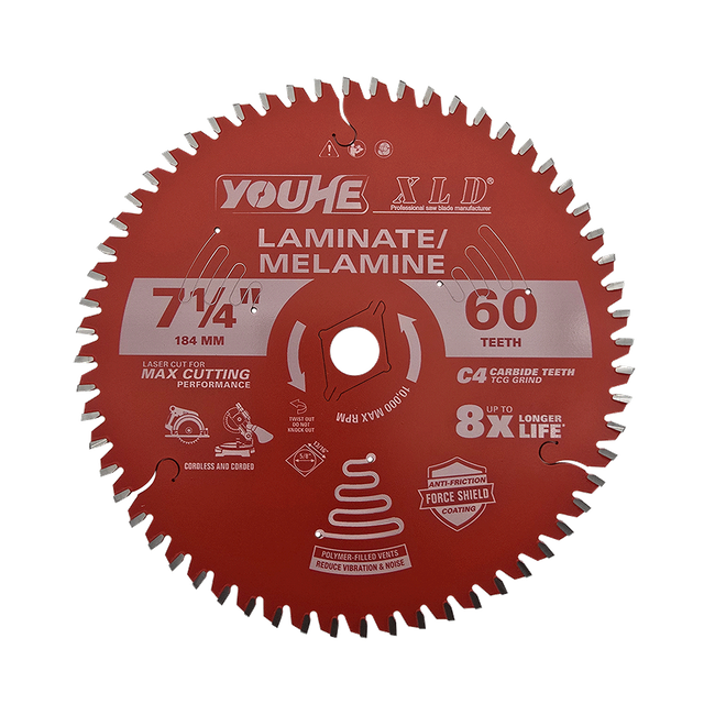 7-1/4" 184MM*60T TCT Wood Cutting Saw Blade