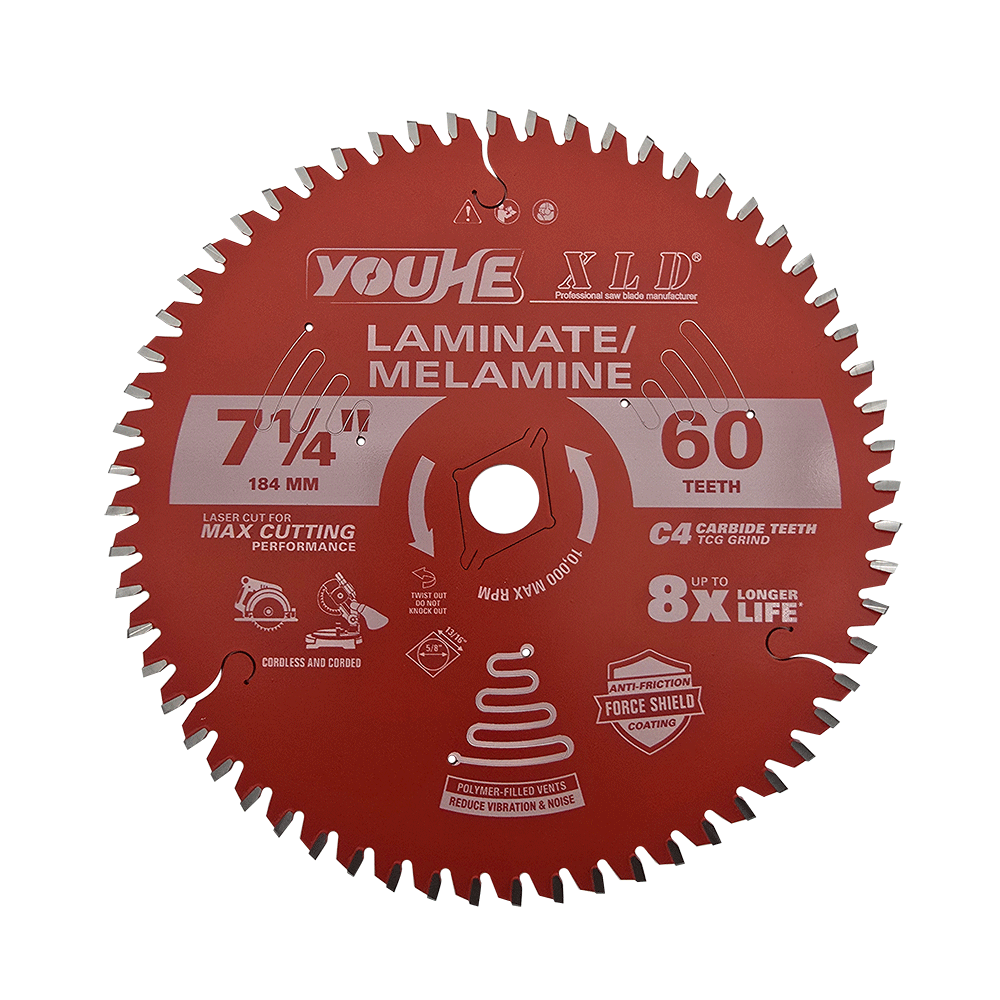 7-1/4" 184MM*60T TCT Wood Cutting Saw Blade