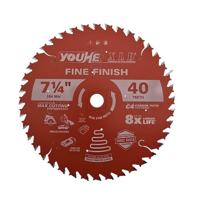 7-1/4" 184MM*40T TCT Wood Cutting Saw Blade