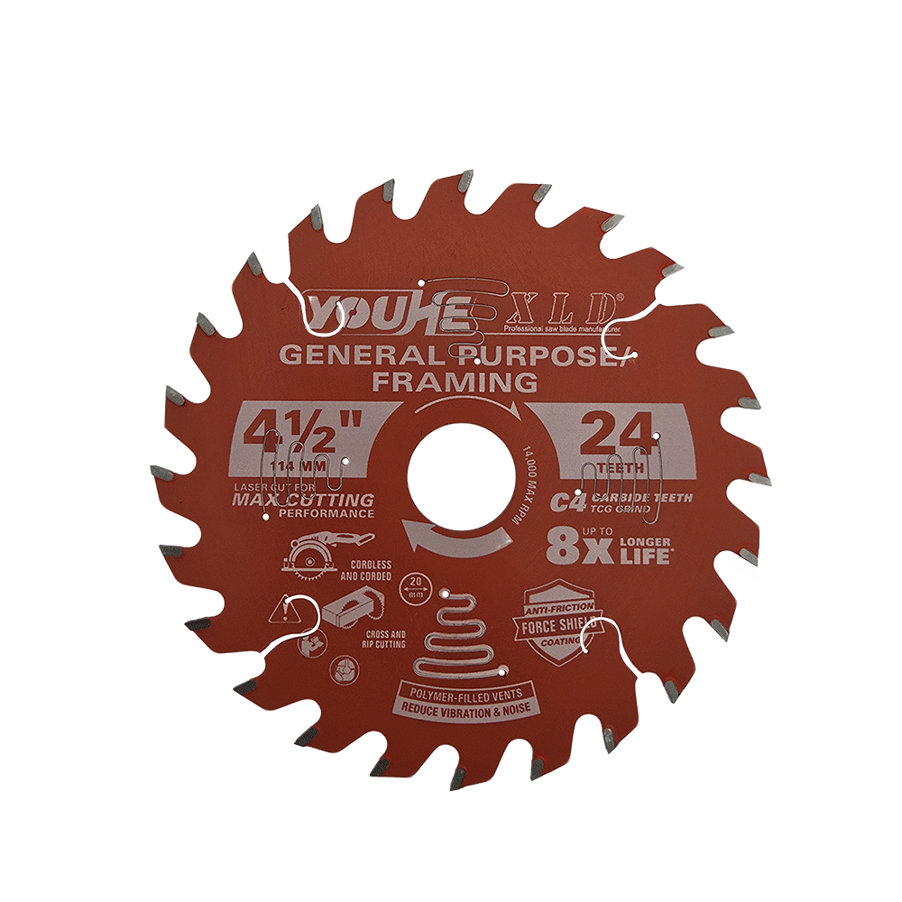 4-1/2" 114MM*24T TCT Wood Cutting Saw Blade