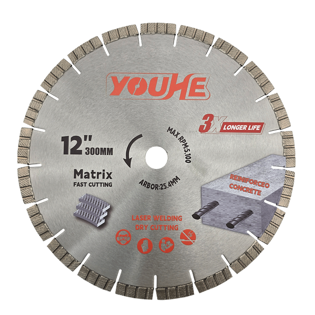 12" 300*25.4MM Laser Welded Matrix Diamond General Purpose Saw Blade