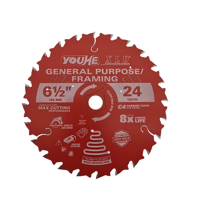 6-1/2" 165MM*24T TCT Wood Cutting Saw Blade