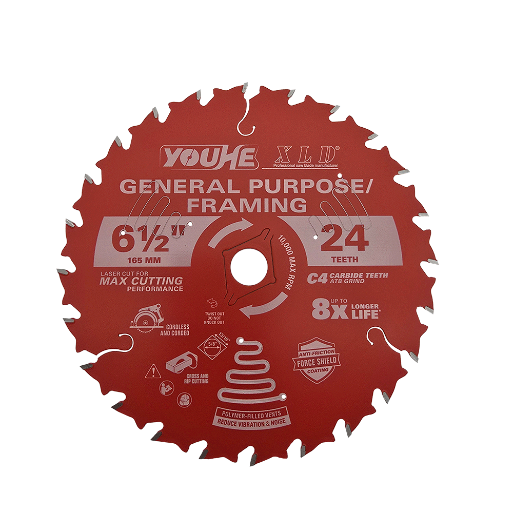 6-1/2" 165MM*24T TCT Wood Cutting Saw Blade