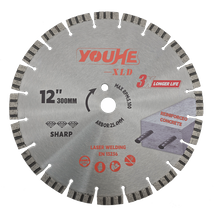 12" 300*25.4MM Laser Welded Diamond Concrete Saw Blade
